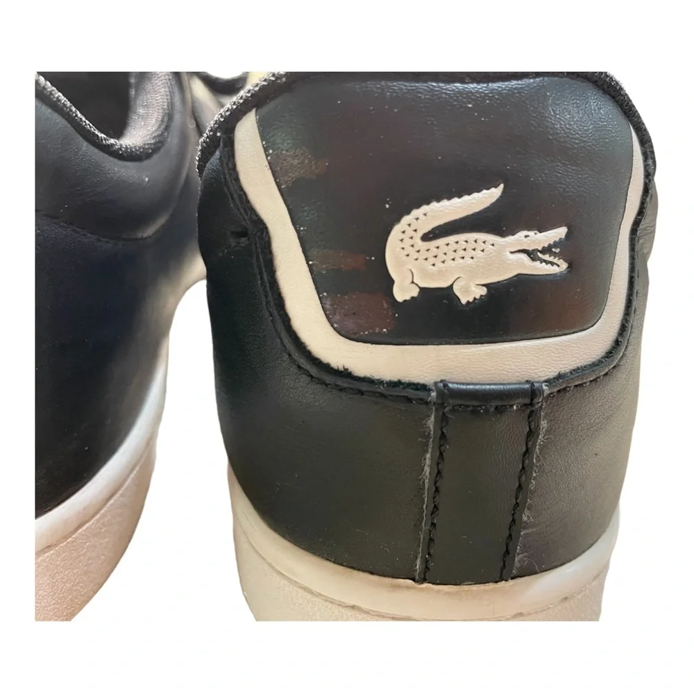 LACOSTE Carnaby EVO Black Leather Sneakers Size 13